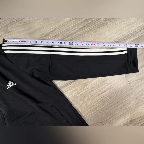 adidas Black Jacket with White Sleeve Stripes - Picture 8 of 11